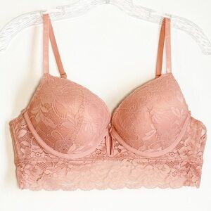 Lace Push Up Padded Bra in Blush Pink with Underwire, Airy Design